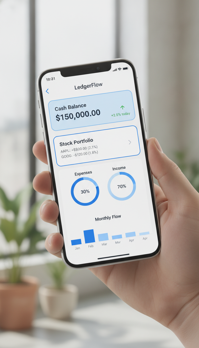 LedgerFlow mobil uygulama görseli